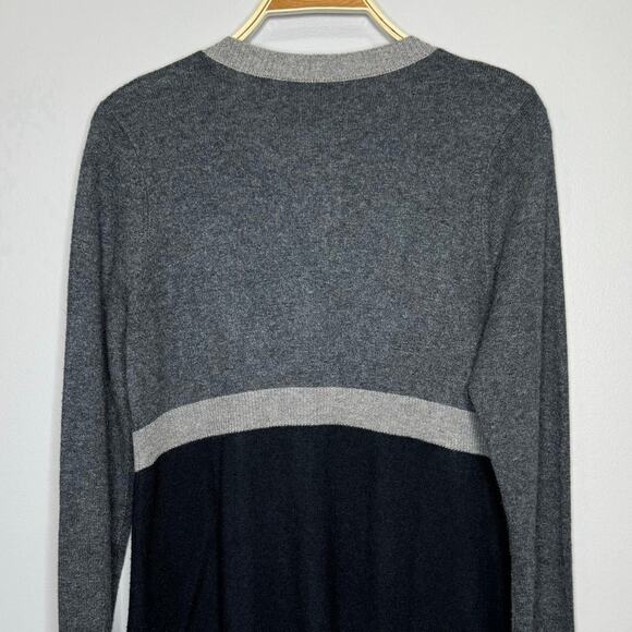 Acrobat Silk Cashmere Cardigan Large Gray Black Colorblock Soft Luxe Lightweight - Picture 6 of 10
